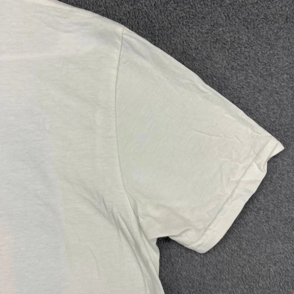 MTV Music Television Moon Face Graphic‎ T Shirt Large White Short Sleeve